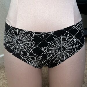 PINK Victoria’s Secret Cheeky Panty Halloween Spider Web Black Underwear